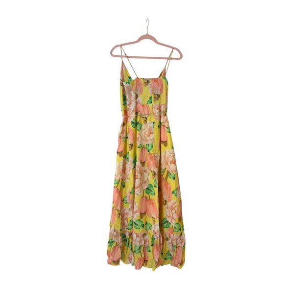 FARM Rio Yellow Asymmetrical Ruffled Maxi Dress - Picture 9 of 10